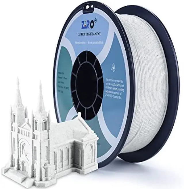 Main image of ZIRO PLA Marble Filament 1.75mm, Nature Rock-Like 3D Printing Material, Fit for Most FDM 3D Printers, 2.2lbs Spool, Marble