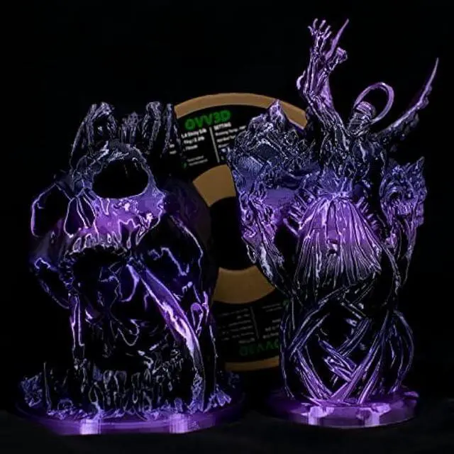 Alt view image 3 of 5 - PLA Filament 1.75mm, 3D Printer Filament Silk Black Purple Color Changing, Silk PLA Filament, 3D Printing Filament 1.75 +/-0.02mm, 1kg