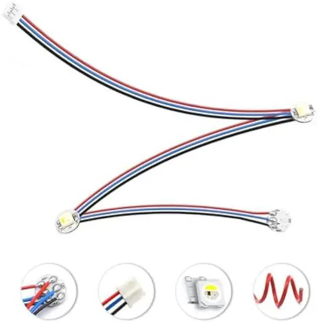 Main image of 1-Pack RGBW Mini Button PCB LED Installed with PTFE Cables Compatible with Voron 2.4 Trident SB StealthBurner Extruder DIY 3D Printer