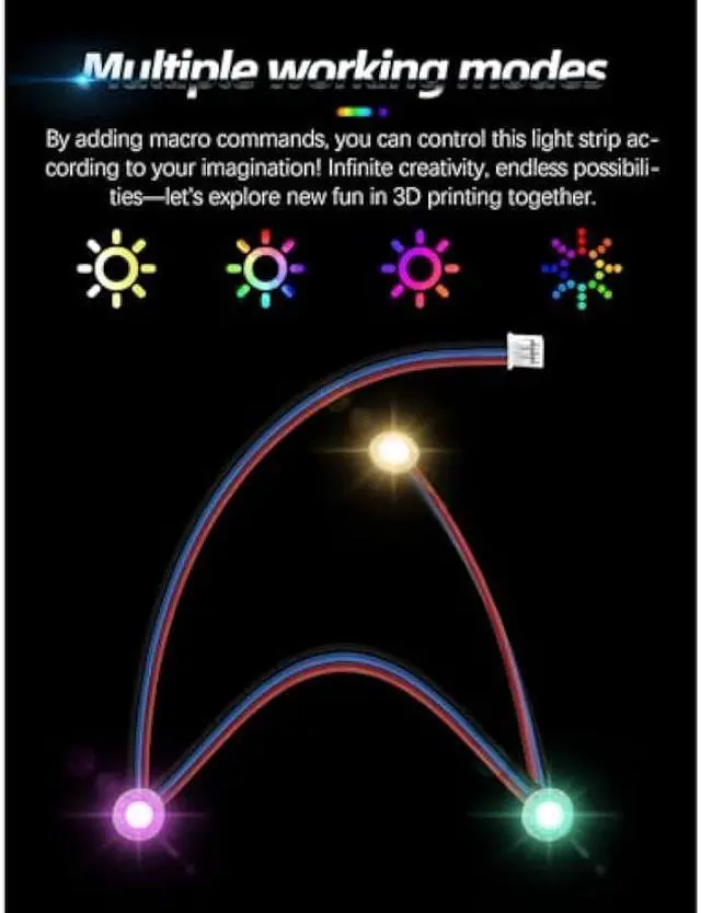 Alt view image 2 of 6 - 1-Pack RGBW Mini Button PCB LED Installed with PTFE Cables Compatible with Voron 2.4 Trident SB StealthBurner Extruder DIY 3D Printer