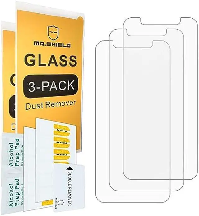 Alt view image 2 of 4 - Mr.Shield Screen Protector Compatible with iPhone 12 Mini [Easy Face Recognition Unlock Version] [3 PACK] Tempered Glass Screen Protector