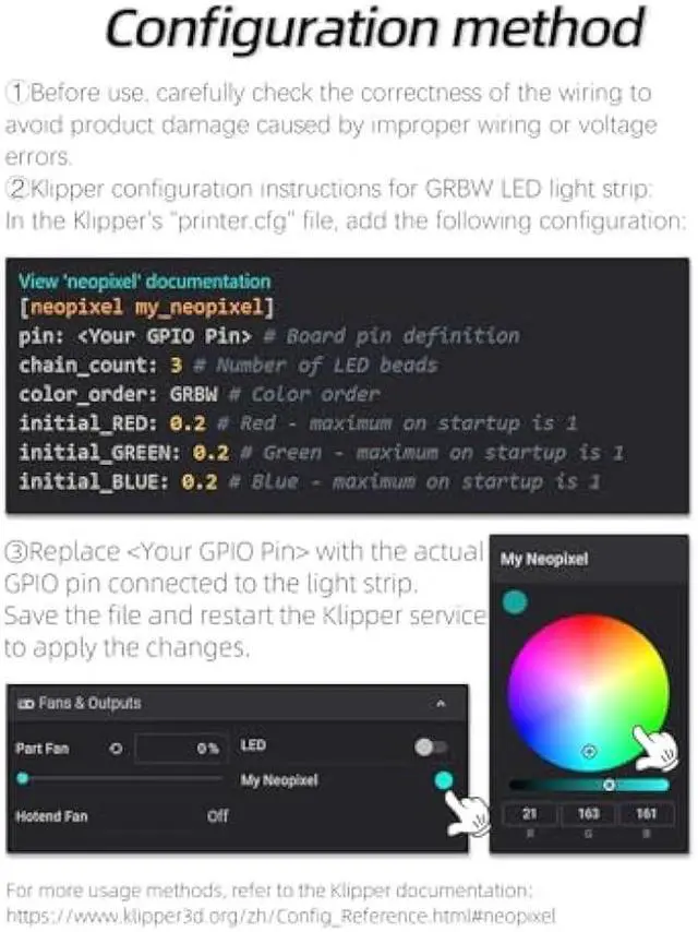 Alt view image 4 of 6 - 1-Pack RGBW Mini Button PCB LED Installed with PTFE Cables Compatible with Voron 2.4 Trident SB StealthBurner Extruder DIY 3D Printer