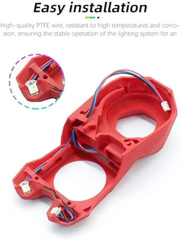 Alt view image 5 of 6 - 1-Pack RGBW Mini Button PCB LED Installed with PTFE Cables Compatible with Voron 2.4 Trident SB StealthBurner Extruder DIY 3D Printer