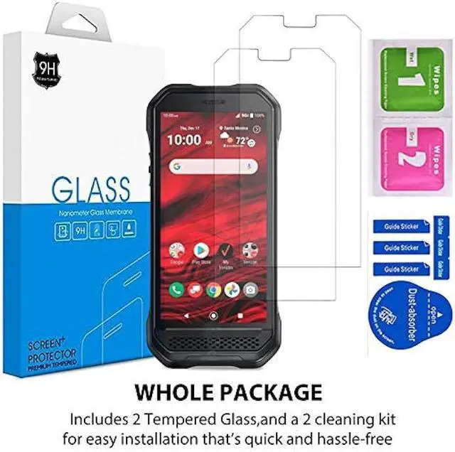 Alt view image 3 of 6 - Ailiber Compatible with Kyocera DuraForce Ultra 5G Screen Protector [2 Pack] DuraForce UW E7110 Tempered Glass Film Anti-Scratch Hardness HD Clear Case Friendly for Dura Force Ultra 5G (Verizon 2021)