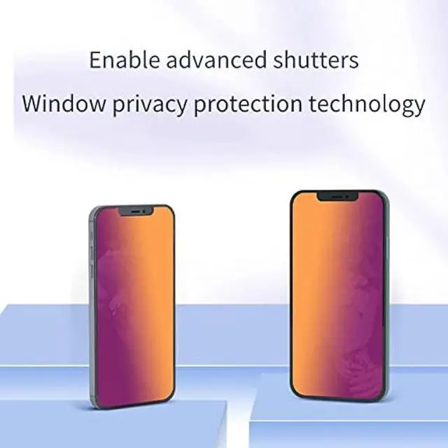 Alt view image 4 of 5 - Privacy Screen Protector for iPhone 12 Pro/iPhone 12 (6.1 inch)- Flexible film, Gradient Colorful, Anti-blue light, anti-glare, filter screenultraviolet