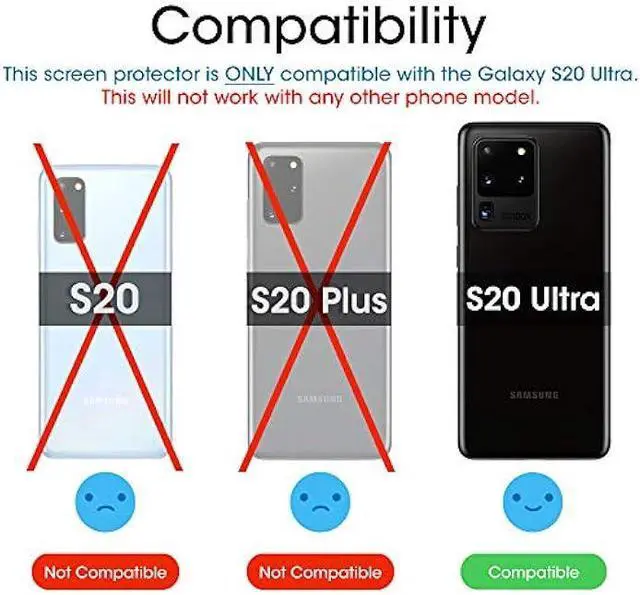 Alt view image 3 of 5 - amFilm Back Camera Glass Screen Protector for Samsung Galaxy S20 Ultra Rear-Facing (Back) Camera Protector (2 Pack)