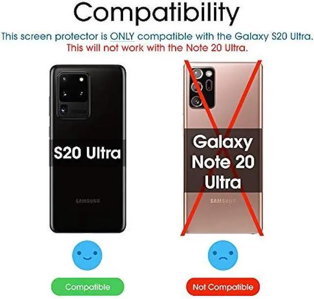 Alt view image 2 of 5 - amFilm Back Camera Glass Screen Protector for Samsung Galaxy S20 Ultra Rear-Facing (Back) Camera Protector (2 Pack)