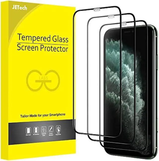 Main image of JETech Full Coverage Screen Protector for iPhone 11 Pro/X/XS 5.8-Inch, Black Edge, 9H Tempered Glass Film Case-Friendly, HD Clear, 3-Pack