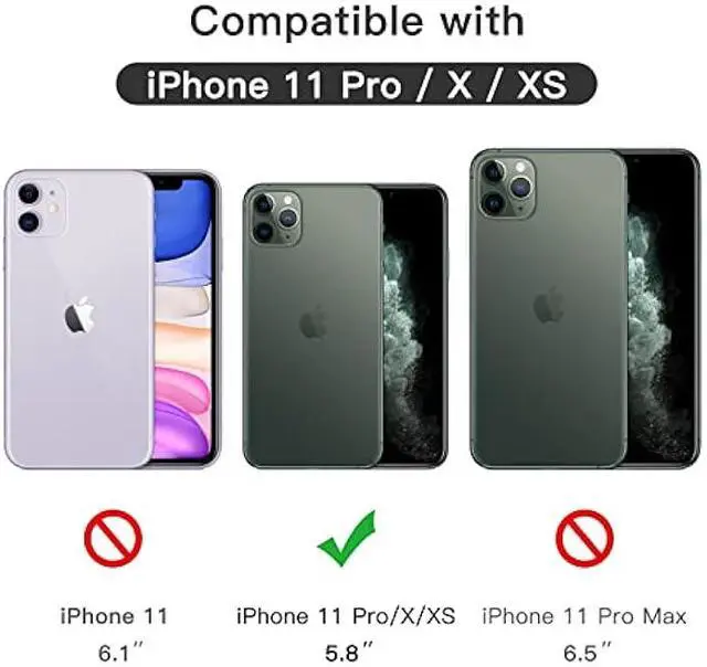 Alt view image 3 of 6 - JETech Full Coverage Screen Protector for iPhone 11 Pro/X/XS 5.8-Inch, Black Edge, 9H Tempered Glass Film Case-Friendly, HD Clear, 3-Pack