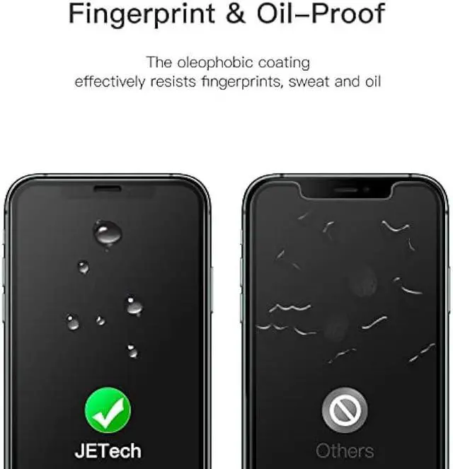Alt view image 5 of 6 - JETech Full Coverage Screen Protector for iPhone 11 Pro/X/XS 5.8-Inch, Black Edge, 9H Tempered Glass Film Case-Friendly, HD Clear, 3-Pack