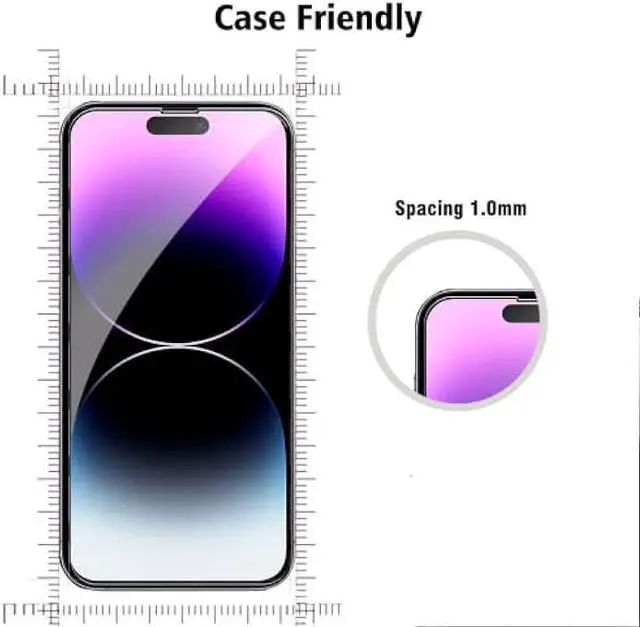 Alt view image 4 of 5 - Screen Protector for iPhone 14 Pro Max, 2 Pack Front Screen and 2 Back Glass Protector,2 Pcs Camera Lens Protector, 9H Hardness Protective Film,Easy Installation with Alignment Tool