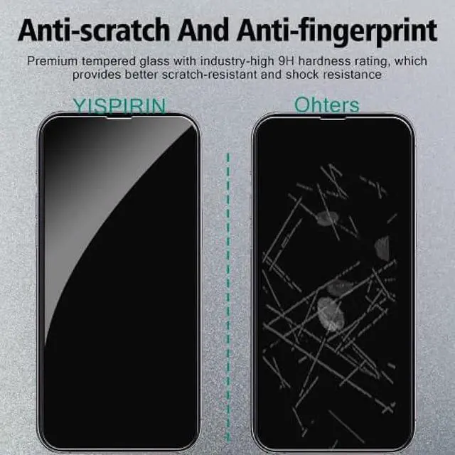 Alt view image 5 of 5 - Screen Protector for iPhone 14 Pro Max, 2 Pack Front Screen and 2 Back Glass Protector,2 Pcs Camera Lens Protector, 9H Hardness Protective Film,Easy Installation with Alignment Tool