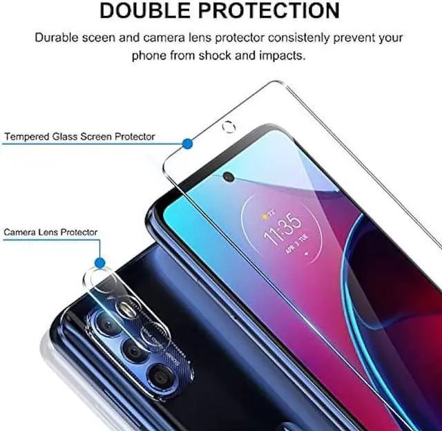 Alt view image 2 of 6 - [2+2 Pack] Screen Protector for Motorola Moto G Stylus 5G (2022), Tempered Glass Screen Protector and Clear HD Camera Lens Protector Compatible with Moto G Stylus [Case Friendly]