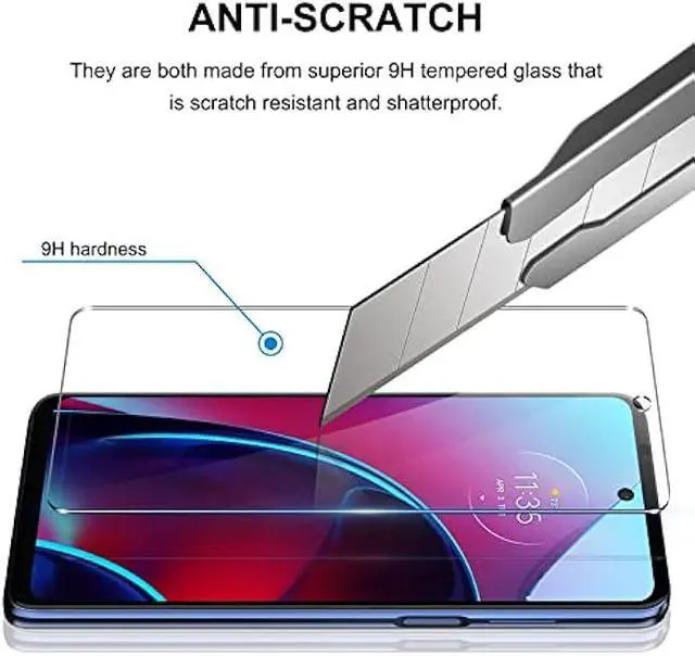 Alt view image 3 of 6 - [2+2 Pack] Screen Protector for Motorola Moto G Stylus 5G (2022), Tempered Glass Screen Protector and Clear HD Camera Lens Protector Compatible with Moto G Stylus [Case Friendly]