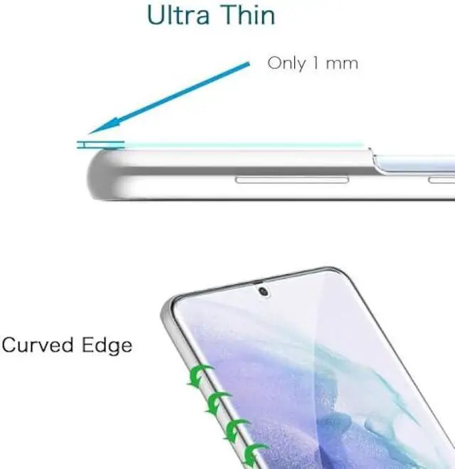 Alt view image 6 of 6 - MP-MALL 4 Pack 2 Pack Flexible TPU Film Screen Protector and 2 Pack Camera Lens Protector Designed for Samsung Galaxy S21 Plus 5G 6.7-inch, Support Ultrasonic Fingerprint