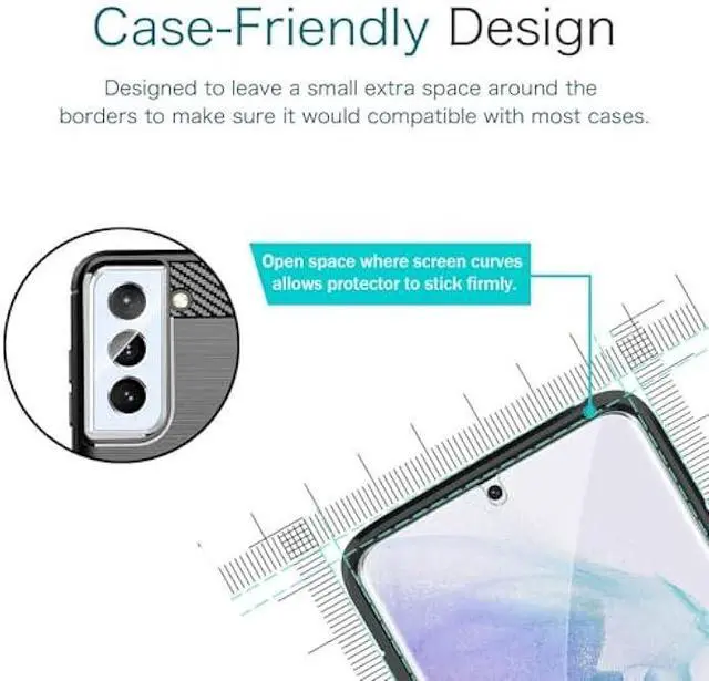 Alt view image 4 of 6 - MP-MALL 4 Pack 2 Pack Flexible TPU Film Screen Protector and 2 Pack Camera Lens Protector Designed for Samsung Galaxy S21 Plus 5G 6.7-inch, Support Ultrasonic Fingerprint