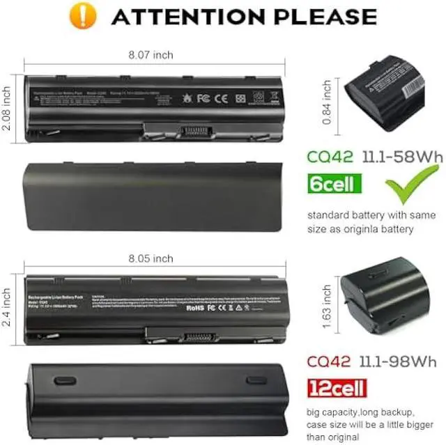 Alt view image 4 of 5 - TREE.NB Replacement Battery for HP MU06 MU09 Laptop Battery, HP Spare 593553-001 593554-001, Compaq Presario CQ32 CQ42 CQ43 435 436, Pavilion DM4 G4 G6 G7 DV3-4000 DV5-2000 DV6-3000 DV7-6000