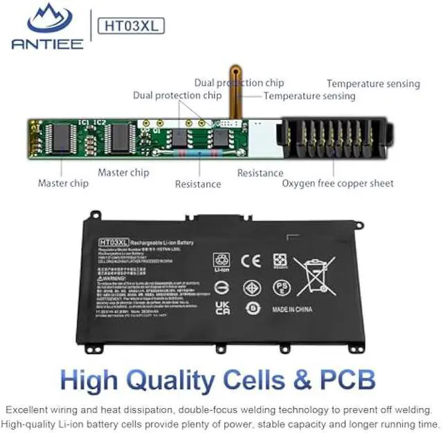 Alt view image 3 of 6 - HT03XL L11119-855 Laptop Battery for HP Pavilion 14-CE 14-CF 14-DF 15-CS 15-DA 15-DB 15-DW 17-CA 17-by Series 15-CS0053CL 15-DA0014DX 15-DW0033NR L11421-542 L11421-2C2 HSTNN-UB7J HT03041XL HSTNN-DB8R