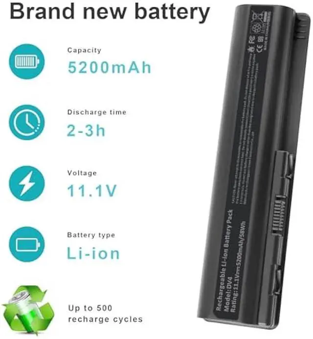 Alt view image 4 of 7 - Fancy Buying Spare 484170-001 Laptop Battery for HP Spare 497694-001 498482-001 484170-002 485041-001
