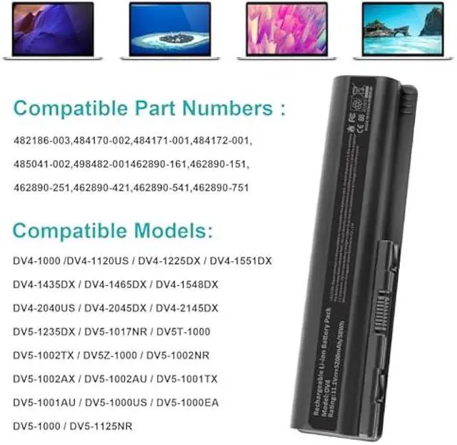 Alt view image 5 of 7 - Fancy Buying Spare 484170-001 Laptop Battery for HP Spare 497694-001 498482-001 484170-002 485041-001