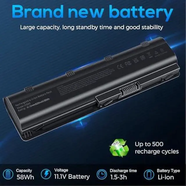 Alt view image 5 of 5 - Spare 593553-001 593554-001 MU06 MU09 Laptop Battery for HP Pavilion DM4 G4 G6 G7 DV3-4000 DV5-2000 DV6-3000 DV7-6000 Compaq Presario CQ32 CQ42 CQ43 435 436 HSTNN-Q62C HSTNN-CBOW HSTNN-IB0N