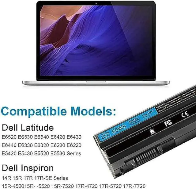 Alt view image 5 of 6 - T54FJ M5Y0X 8858X Laptop Battery for Dell Latitude E6420 E6520 E6530 E5420 E5520 E5430 E5530 Inspiron 17r-7720 17r-se-7720 17r-5720 15r-5520 15r-7520 P/N: T54F3 P8TC7 P9TJ0 R48V X57F1 M421R M521R