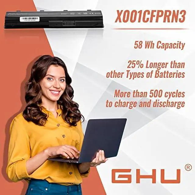 Alt view image 5 of 6 - GHU New Battery 58 WH MU06 593553-001 593554-001 Compatible with HP Pavilion G4 DM4 M4 G6 G7 G42 G56 G62 G72 593562-001 584037-001 HSTNN-LB0W HSTNN-UB0W HSTNN-LB0W HSTNN-CBOW HSTNN-I84C