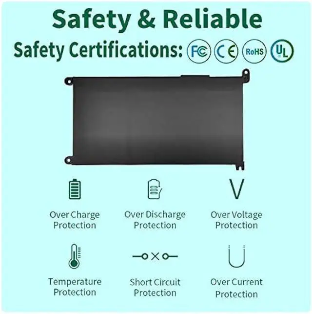 Alt view image 3 of 6 - 42Wh YRDD6 Battery for Dell inspiron 15 3000 Series 3583 3593 3582 3584 3501,inspiron 15 5000 Series 5582 5584 5593 5594 5598 5585 14 3493 5481 5482 5485 5491 5493 7586 Vostro 5481 1VX1H P93G P75F