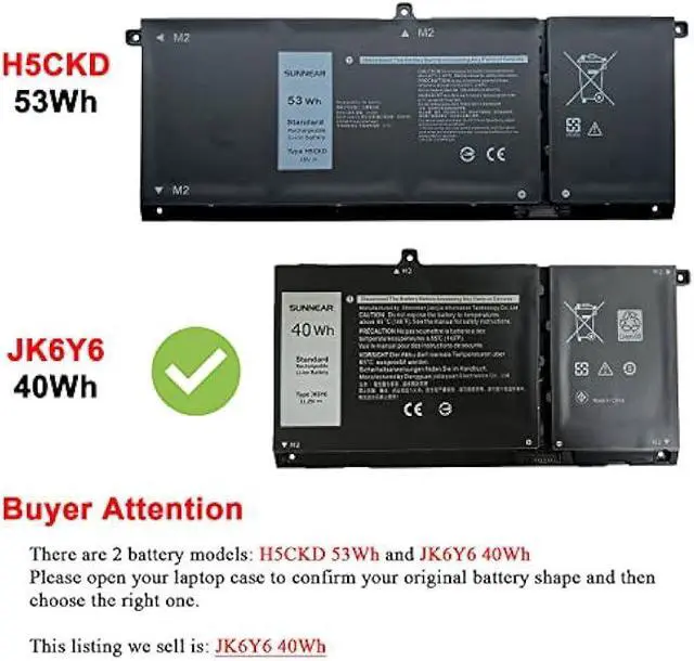 Alt view image 4 of 6 - JK6Y6 Laptop Battery Replacement for Dell Latitude 3410 3510 Vostro 5300 5401 5501 Inspiron 5300 5401 5402 5408 5409 5508 5400 5406 7405 7300 7500 2-in-1 Silver Series H5CKD 0C5KG6 0CF5RH