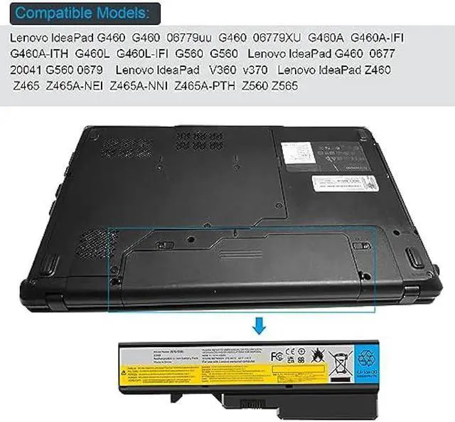 Alt view image 6 of 6 - Futurebatt Laptop Battery for Lenovo G460 G465 G470 G475 G560 G565 G570 B470 B570 IdeaPad V360 V370 V470 V570 Z370 Z460 Z465 Z470 Z475 Z560 Z570 Z575 L09S6Y02 L08S6Y21 L09C6Y02 L09L6Y02 L09M6Y02