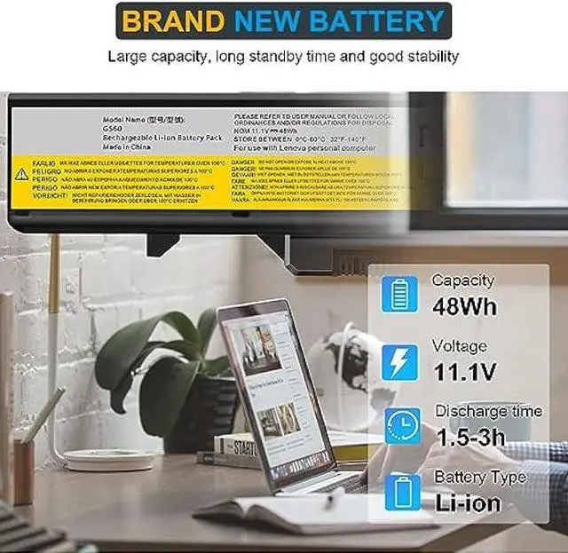 Alt view image 5 of 6 - Futurebatt Laptop Battery for Lenovo G460 G465 G470 G475 G560 G565 G570 B470 B570 IdeaPad V360 V370 V470 V570 Z370 Z460 Z465 Z470 Z475 Z560 Z570 Z575 L09S6Y02 L08S6Y21 L09C6Y02 L09L6Y02 L09M6Y02