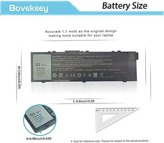 Alt view image 6 of 7 - 91Wh MFKVP GR5D3 Battery for Dell Precision 15 7510 7520 M7510 17 7710 7720 M7710 Series M28DH 1G9VM T05W1 0FNY7 TWCPG 451-BBSF 451-BBSB