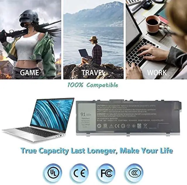 Alt view image 7 of 7 - 91Wh MFKVP GR5D3 Battery for Dell Precision 15 7510 7520 M7510 17 7710 7720 M7710 Series M28DH 1G9VM T05W1 0FNY7 TWCPG 451-BBSF 451-BBSB