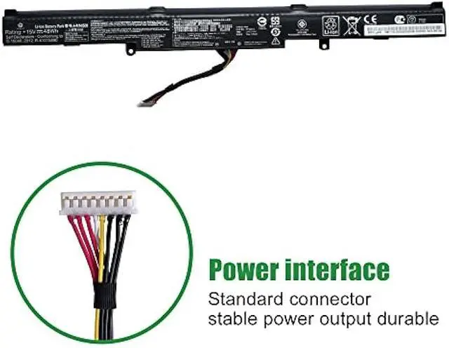 Alt view image 3 of 6 - A41N1501 Laptop Battery Replacement for Asus Rog G752VW GL752 GL752JW GL752V GL752VLM GL752VW GL752VW-DH74 GL752VWM N552 N552V N552VW N552VX N752 N752V Series A41LK9H L41LK2H 15V 48Wh 3100mAh