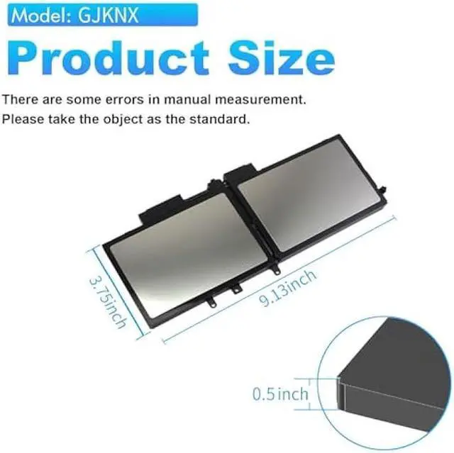 Alt view image 3 of 6 - GJKNX 7.6V 68WH Battery Replacement for Dell Latitude 5480 5580 5490 5491 5580 5590 5591 5280 5288 5488 5491 5495 E5480 E5580 E5490 E5590 Precision 3520 3530 Series GD1JP 0GD1JP DY9NT 5YHR4 451-BBZG