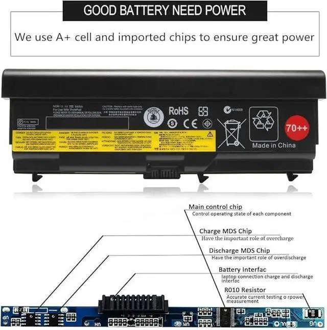 Alt view image 3 of 7 - LQM® 11.1V 94Wh/8.4Ah New Laptop Battery for Lenovo ThinkPad 70++ T430 T430i T410 T420 T420i T510 T520 T530 L412 L420 L430 L512 L520 L530 W510 W520 W530 45N1001 45N1000 45N1010 45N1011 0A36302