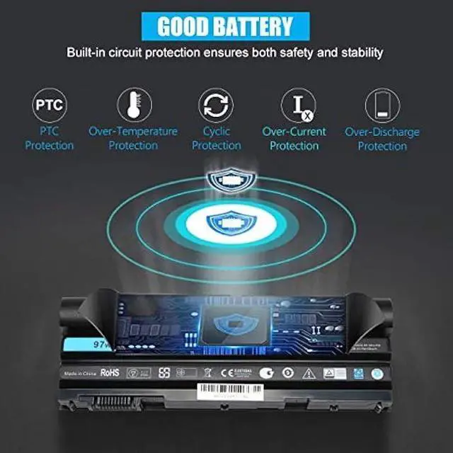 Alt view image 4 of 7 - 11.1V 97Wh 9cell Replacement Laptop Battery for Dell Latitude E6420 E6520 E6430 E6440 E6530 E6520 E5420 E5520 E5430 E5530, Compatible P/N: 2P2MJ M5Y0X T54FJ PRV1Y HCJWT 7FJ92 312-1325 312-1165