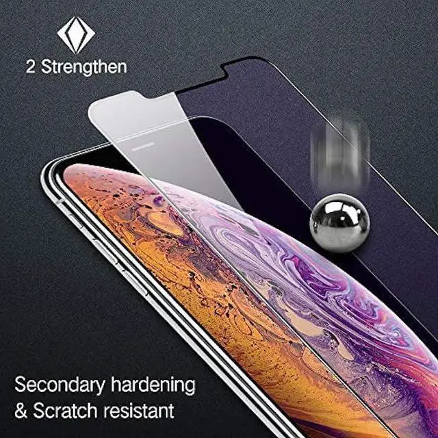 Alt view image 5 of 5 - PERFECTSIGHT HD Clear Anti Blue Light Filter Tempered Glass Screen Protector for iPhone 11 Pro 2019, iPhone Xs/X/ 10 5.8 inch 1 Pack - Anti Fingerprint, 2 Stronger, Alignment Frame Easy Installation