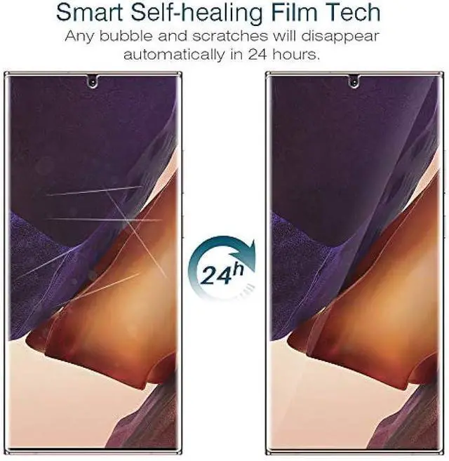 Alt view image 3 of 5 - LK 2 Pack Screen Protector for Samsung Galaxy Note 20 Ultra 5G 6.9 inch, 2 Pack Camera Lens Protector, Positioning Tool, Fingerprint Reader Support, Flexible TPU Film