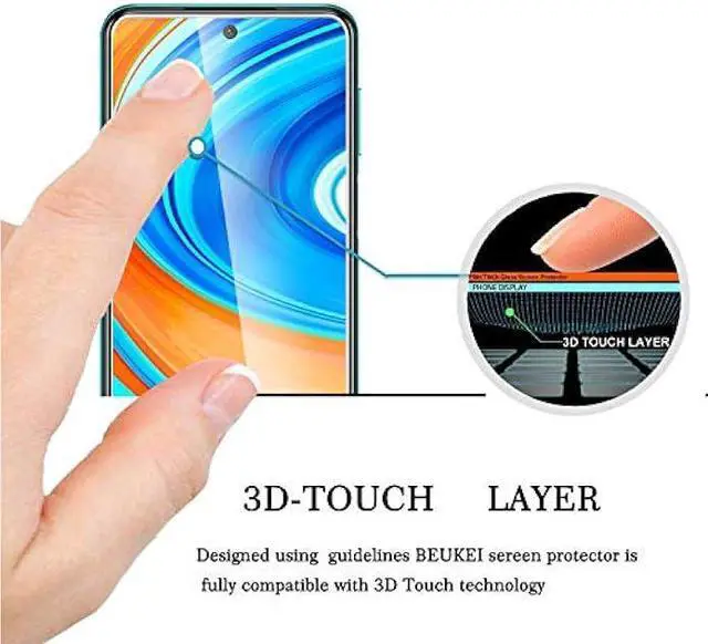 Alt view image 3 of 6 - 3 Pack Tempered Glass Screen Protector for Xiaomi Redmi Note 9S / 9 Pro 5G, Anti Scratch, Bubble Free