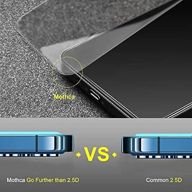 Alt view image 6 of 6 - Mothca 2 Pack Matte Glass Screen Protector for iPhone 13 [6.1 inch] with 2 Pack Camera Lens Protector, Anti-Glare & Anti-Fingerprint Tempered Glass Film, Case Friendly Bubble Free Smooth as Silk