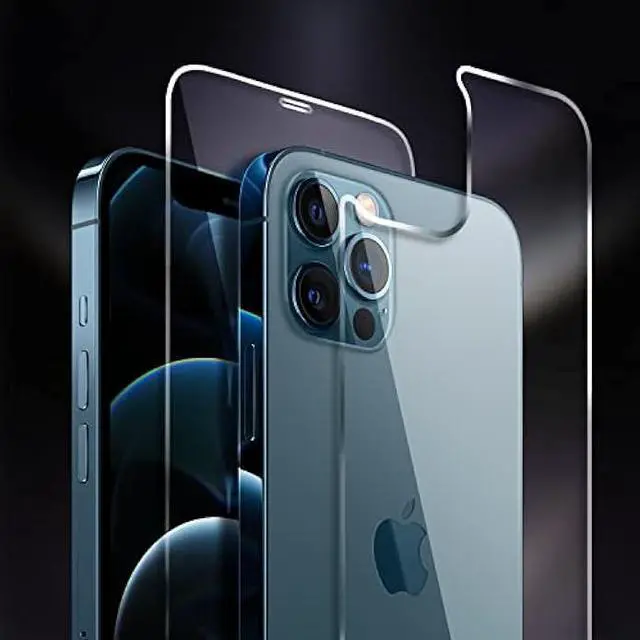 Main image of Front and Back Screen Protector for iPhone 12 Pro, Tempered Glass [Haptic Touch] Front and Rear Temper Film Premium HD Clarity Anti-Fingerprint/Scratch for iPhone 12 Pro (6.1 inch)