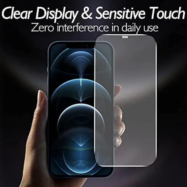 Alt view image 5 of 7 - Front and Back Screen Protector for iPhone 12 Pro, Tempered Glass [Haptic Touch] Front and Rear Temper Film Premium HD Clarity Anti-Fingerprint/Scratch for iPhone 12 Pro (6.1 inch)