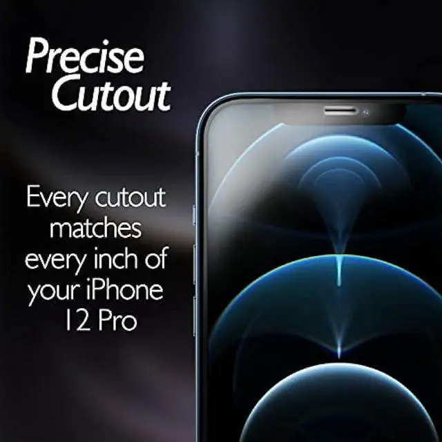 Alt view image 4 of 7 - Front and Back Screen Protector for iPhone 12 Pro, Tempered Glass [Haptic Touch] Front and Rear Temper Film Premium HD Clarity Anti-Fingerprint/Scratch for iPhone 12 Pro (6.1 inch)