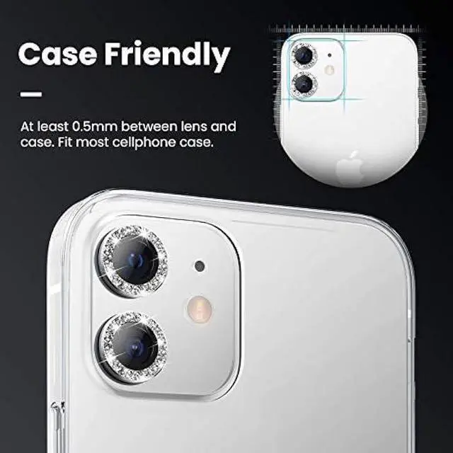 Alt view image 3 of 5 - Tensea Compatible with iPhone 12 / iPhone 12 mini Camera Lens Protector, 9H Tempered Glass Camera Cover Screen Protector for iPhone12 mini 5.4 inch / iPhone12 6.1 inch 2020 (Diamond)