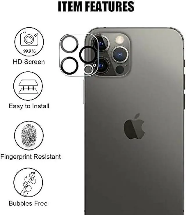 Alt view image 5 of 6 - (3+3) For iPhone 12 Pro Max (6.7) (3 Pack) Anti Spy Private Tempered Glass Film Privacy Screen Protector with Camera Lens Protector, Not Affect Flash, Anti Scratch