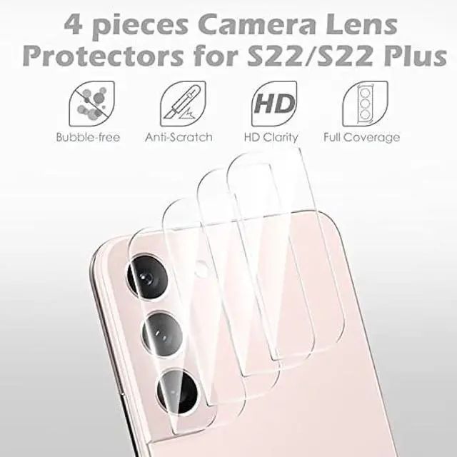 Alt view image 3 of 5 - imluckies Camera Lens Protector for Samsung Galaxy S22 & S22 Plus [4 pack], Scratch-resistant Tempered Glass Back Camera Lens Cover, Ultra-thin, Easy Installation Lens Protector, Clear