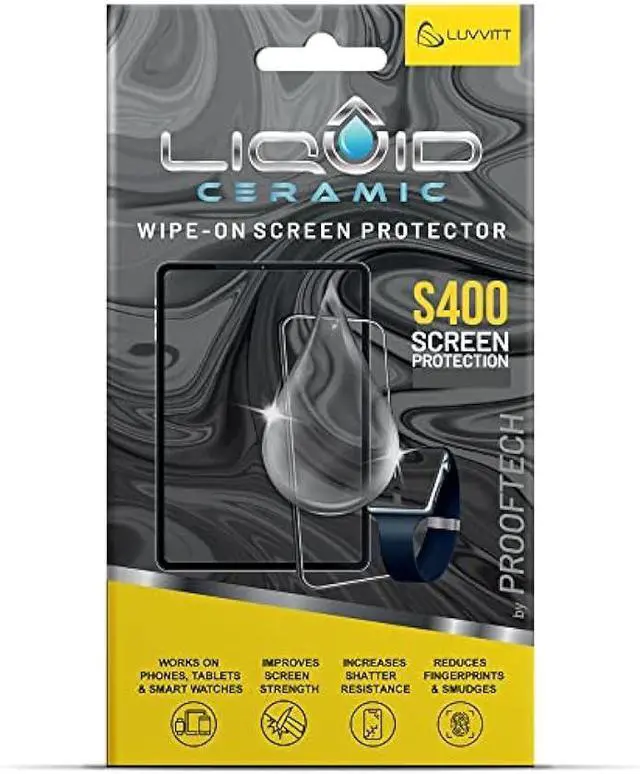 Main image of LIQUID CERAMIC Glass Screen Protector With $400 Coverage | Scratch and Shatter Resistant Wipe On Nano Protection for All Phones Tablets and Smart Watches - Universal Fit