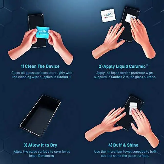 Alt view image 4 of 6 - LIQUID CERAMIC Glass Screen Protector With $400 Coverage | Scratch and Shatter Resistant Wipe On Nano Protection for All Phones Tablets and Smart Watches - Universal Fit