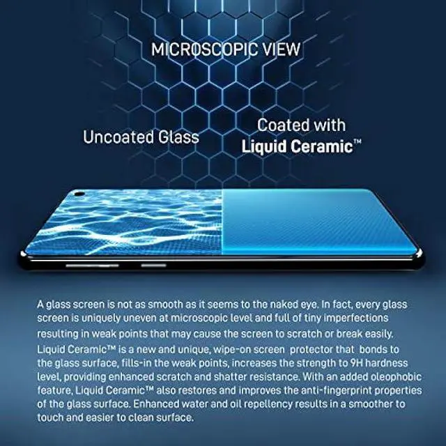 Alt view image 3 of 6 - LIQUID CERAMIC Glass Screen Protector With $400 Coverage | Scratch and Shatter Resistant Wipe On Nano Protection for All Phones Tablets and Smart Watches - Universal Fit